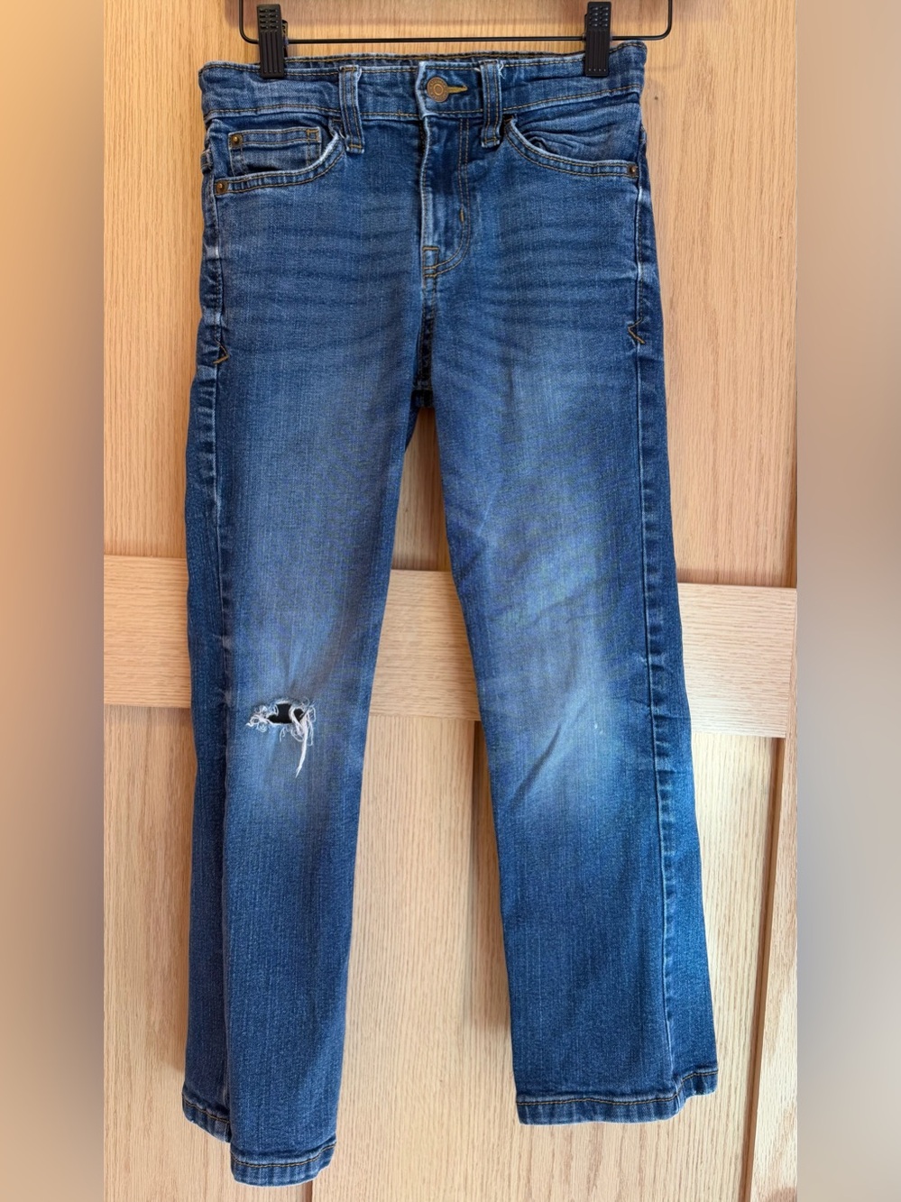 Cat & Jack Dark Blue Skinny Jeans with Distressed Knee